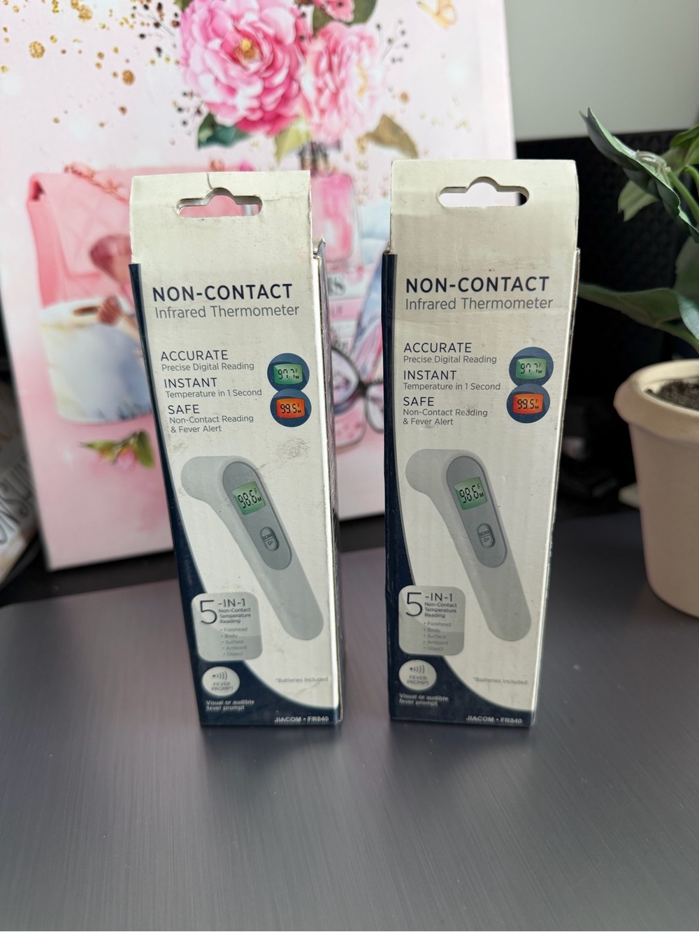 2 pack of Non-Contact Infrared Thermometers - White (Unbranded)